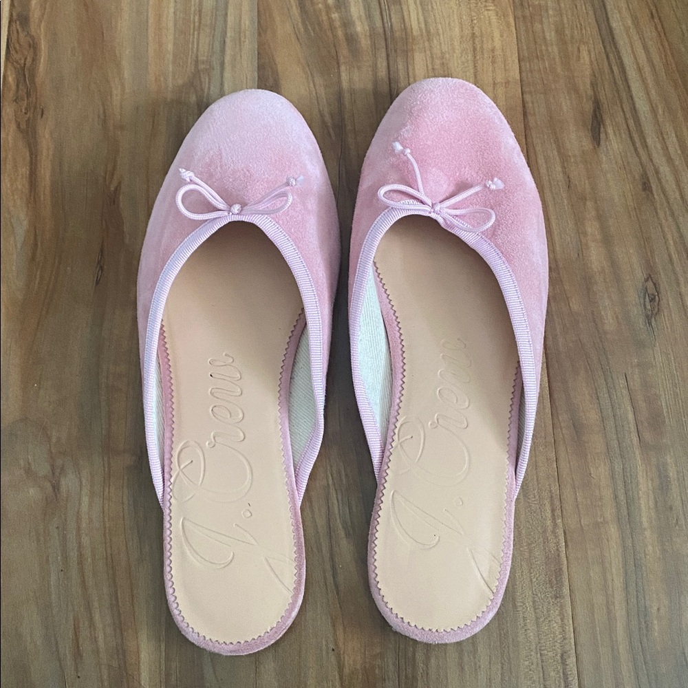 J. Crew Light Pink Suede Slip-On Flats